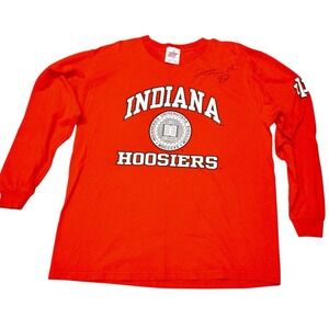 Vintage Joy Athletic Indiana Hoosiers Signed Long Sleeve Shirt Mens Large